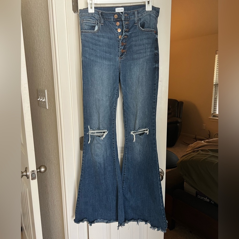 Sneak Peek Button Up Boutique Bell Bottom Jeans